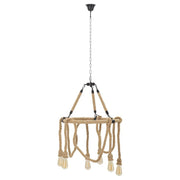 Lampada a Sospensione VKH75, Marrone, Corda, 64x64x90 cm