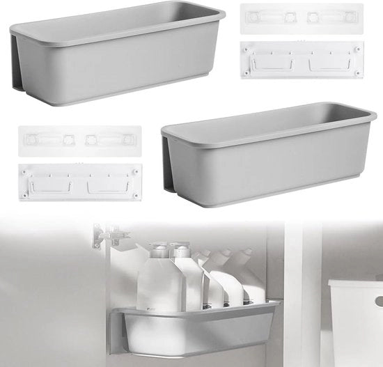 2 cassetti estensioni, organizzatore di armadi, lavastoviglie, cucina, carrello estensibile, cucina, armadio estensibile, cassetto, sotto lavastoviglie, armadio, organizzatore per cucina, bagno, sottocassa (37 x 16 x 11 cm, grigio)