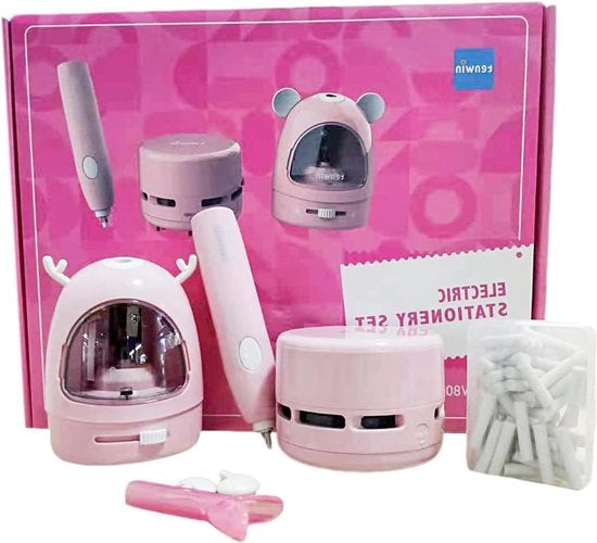 Set di pulitori per punte di matita elettrici con sacchetti di aspirazione - batterie - 50 sacchetti di ricambio - per bambini e adulti - ufficio