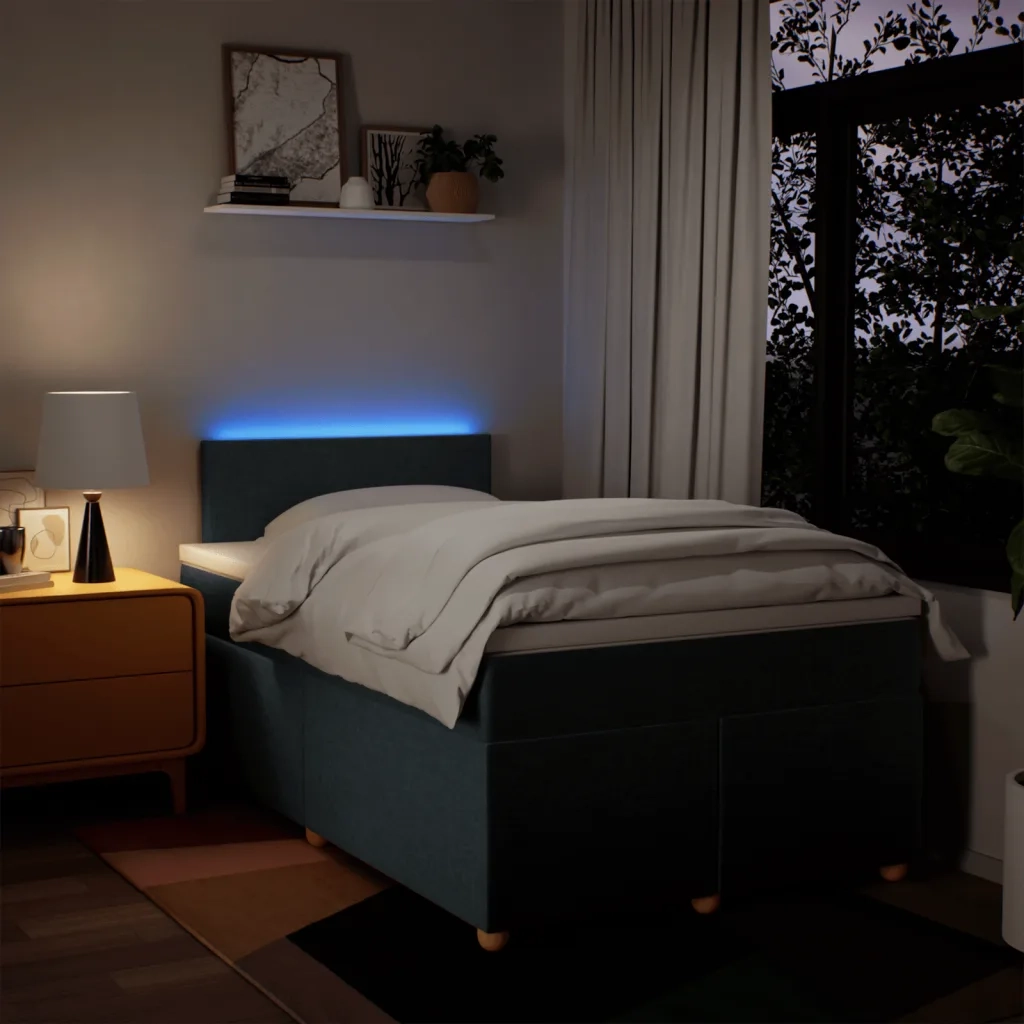 Giroletto a Molle con Materasso Blu 120x200 cm in Tessuto 3288946