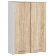 Mobile bagno sospeso AKORD FIN W64 H934 Bianco, Quercia Sonoma 2 ante 64x94x30 cm