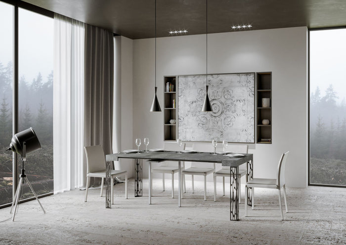 Consolle Allungabile 90-196x40x77 cm in Nobilitato Grigio
