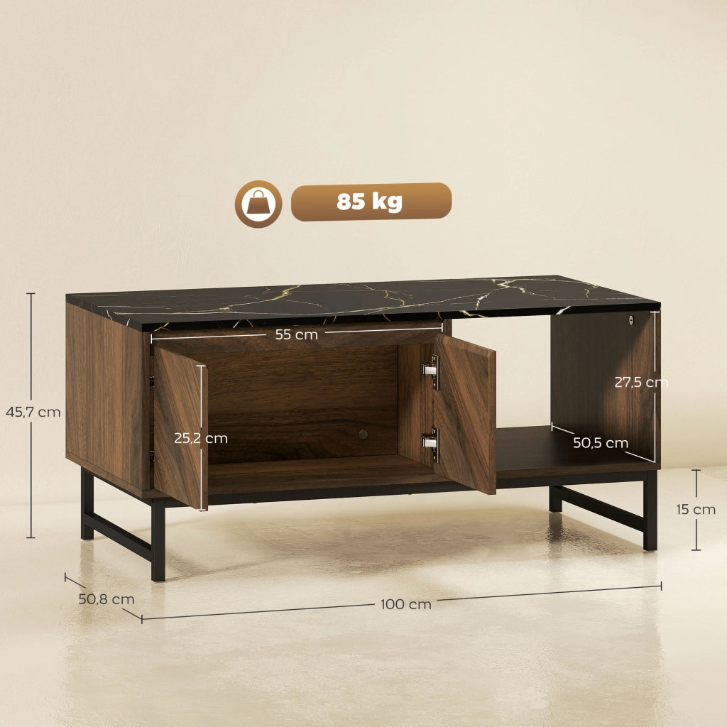 Tavolino da caff¨¨ ¨C Xylo ¨C effetto marmo noce 100x50.8x45.7cm