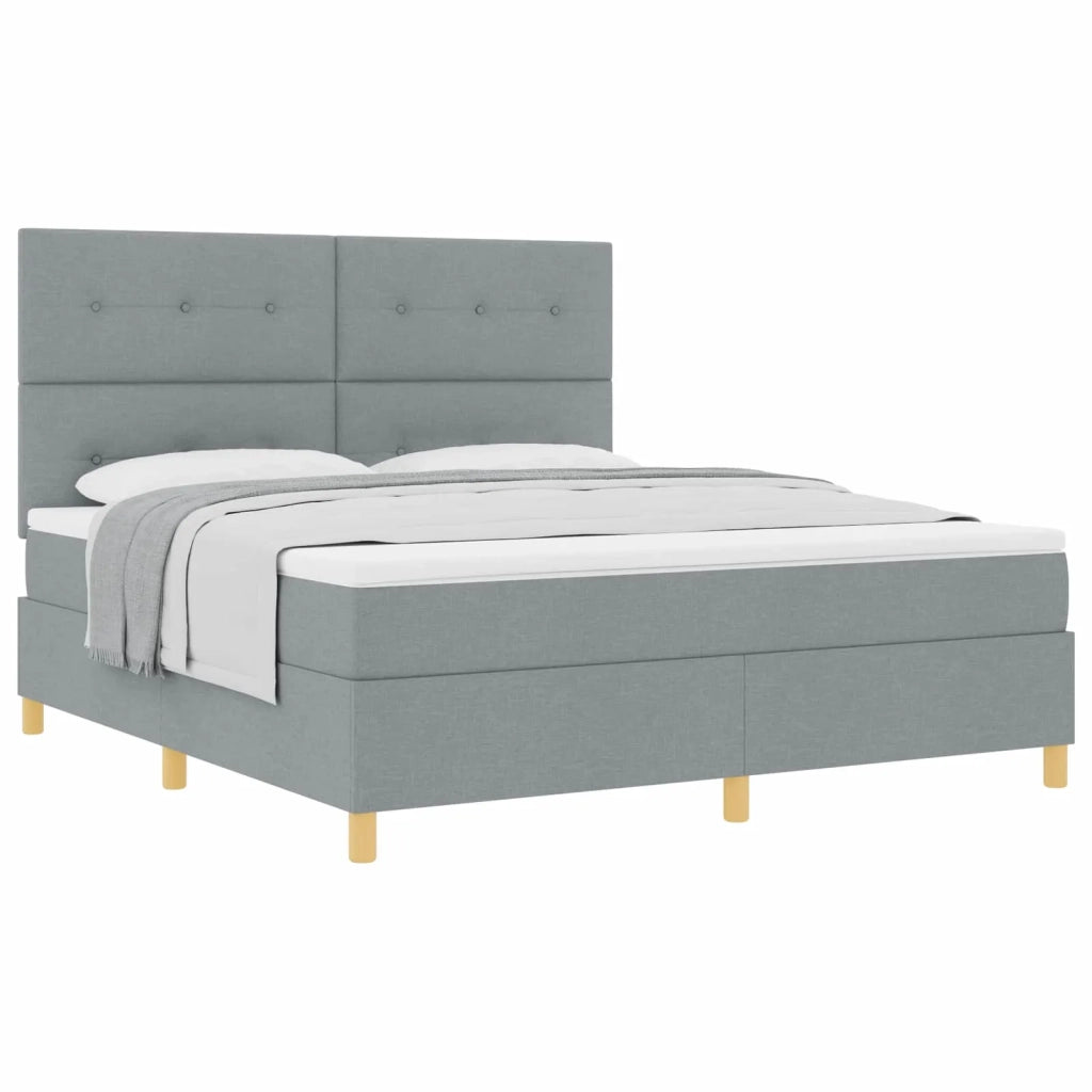 Letto a molle con materasso Grigio chiaro 180 x 200 cm Tessuto 3339637