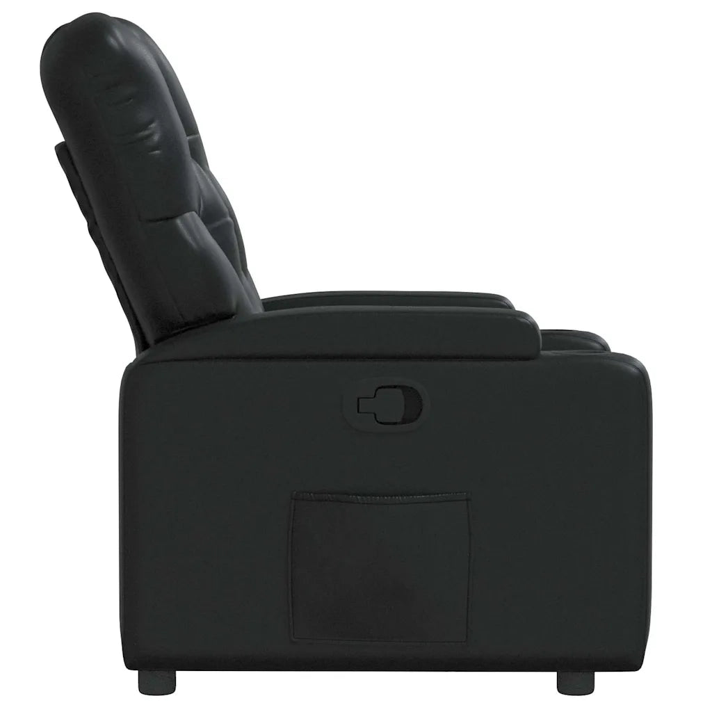 Divano Sedia-Poltrona Reclinabile Nera in Similpelle 329668