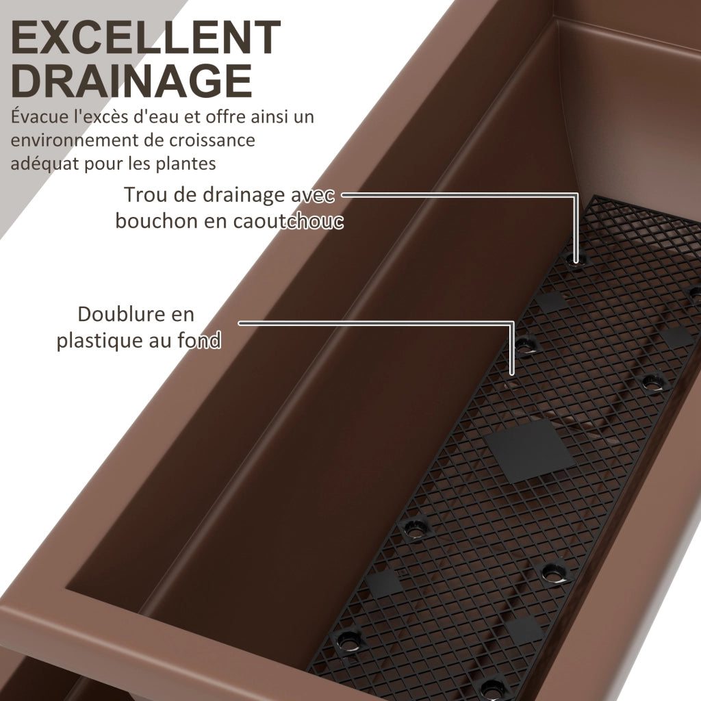 Giardino verticale con 5 bacs ¨C Zephmum ¨C Marrone acciaio 50x30x80