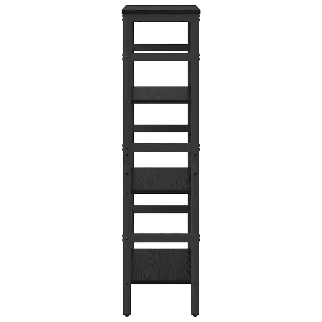 Libreria-Scaffale per Libri-Mobile di Stoccaggio Rovere Nero 40 x 29,5 x 115 cm Legno multistrato