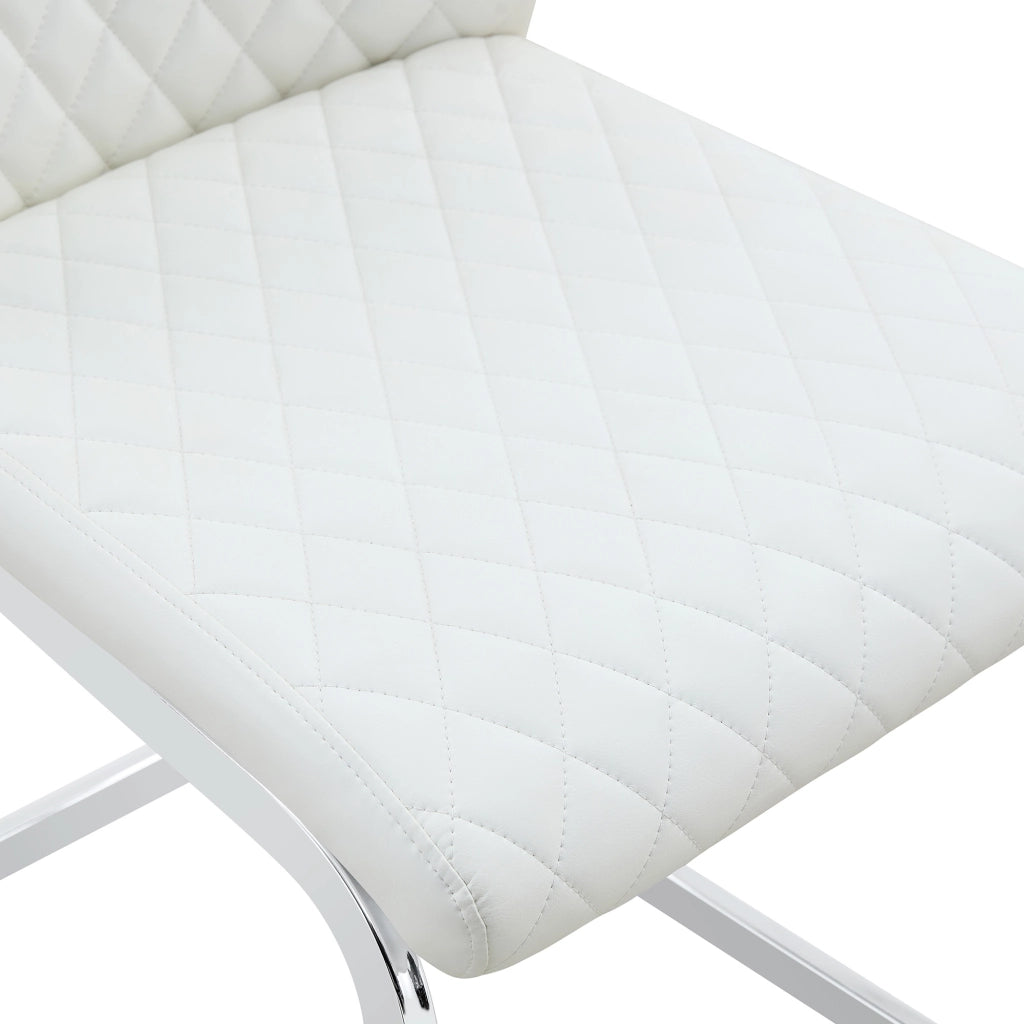 SEDIA da pranzo imbottita 100 cm bianco e argento Set da 2 pezzi
