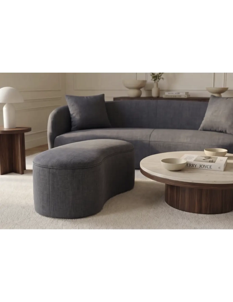 Pouf contenitore NYJY in velluto – Grigio grafite – 120 x 40 x 50 cm