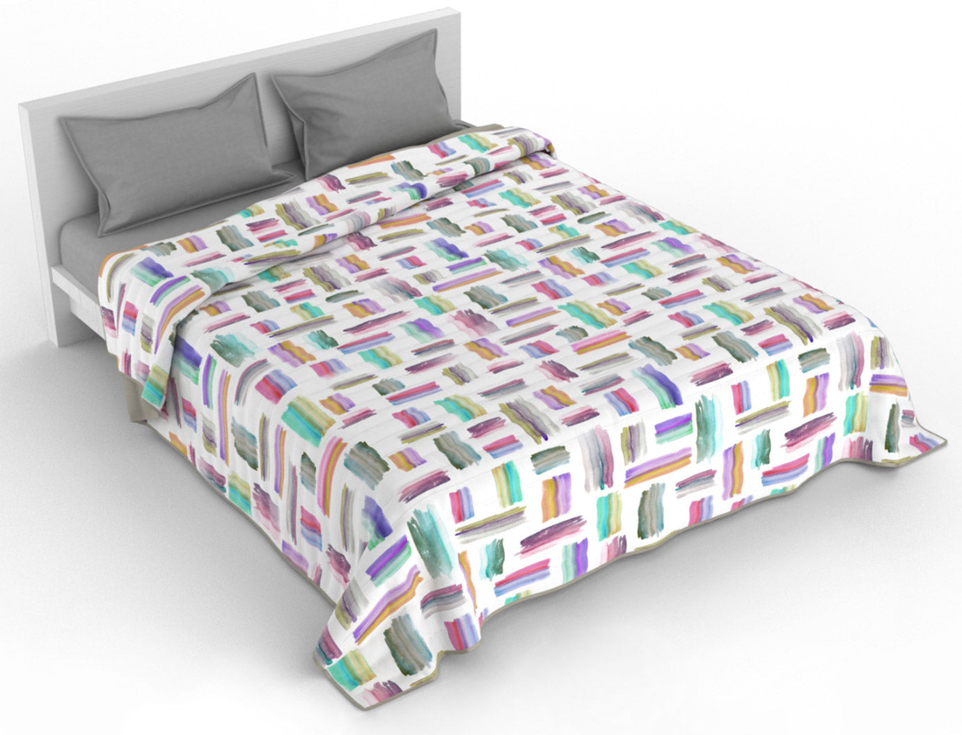 Trapuntino Matrimoniale Doubleface con Stampa Multicolor