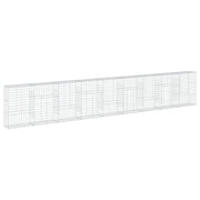 Gabbione recinto a gabbia muro di contenimento con coperchio 900 x 50 x 150 cm ferro zincato argento 02_0040214