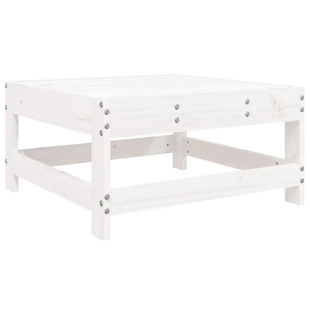 Set Divani da Giardino 6 pz Bianco in Legno Massello di Pino