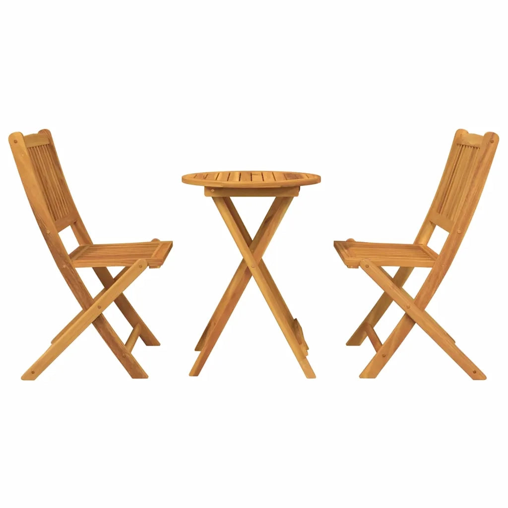 Set Bistro da Giardino 3 pz | Set Salotto da Giardino Marrone Legno di Acacia Massello