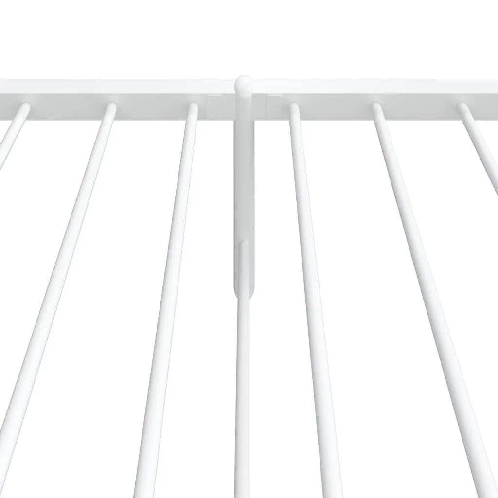 Letto singolo | Letto per adulti | Giroletto con Testiera e Pediera Metallo Bianco 100x200 cm