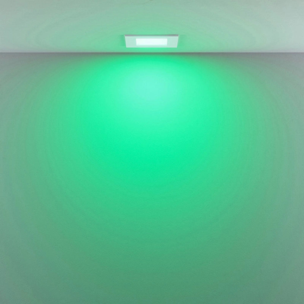 Faretto LED incasso pannello quadrato slim DMX RGB multicolore luce calda 24V impermeabile cromoterapia box doccia bagno 14W foro 90x90
