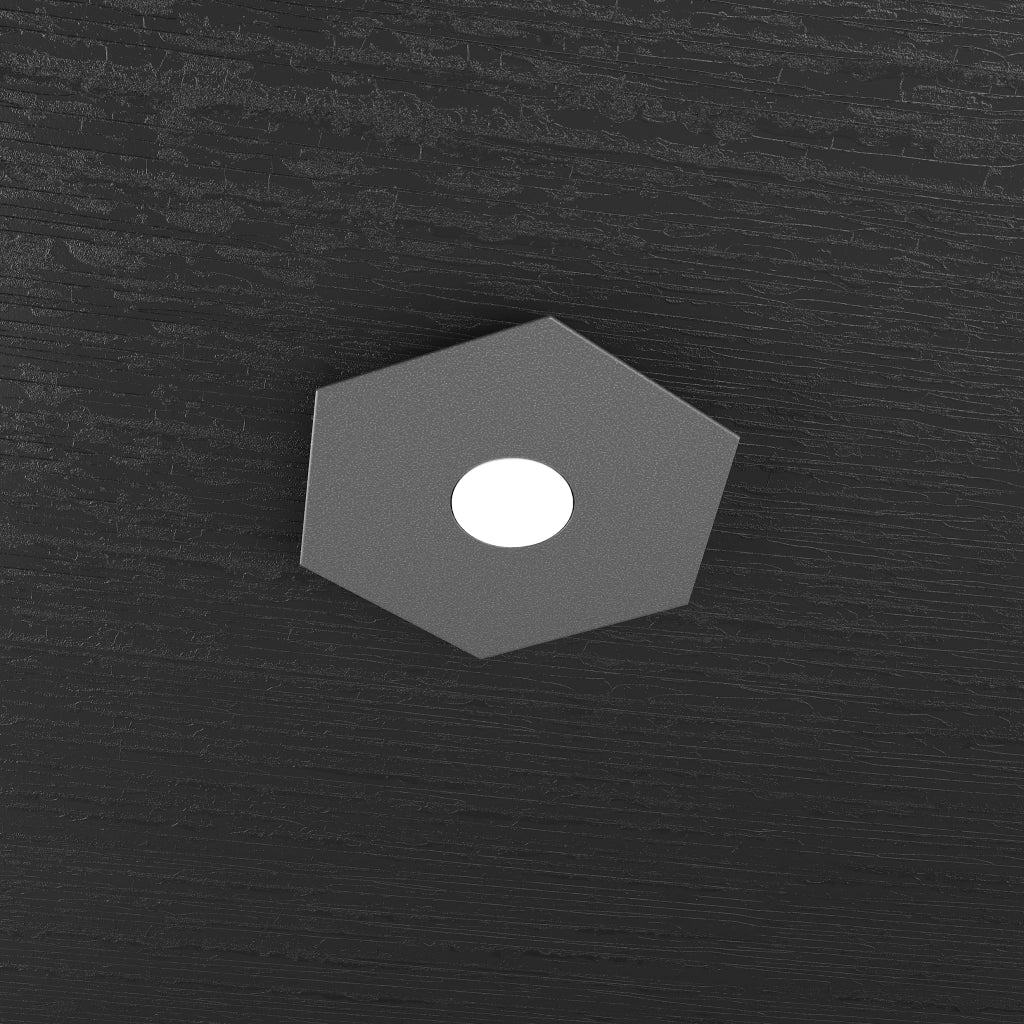 Toplight Plafoniera da soffitto esagonale Hexagon 1 luce con attacco GX53, struttura colore antracite, design moderno 25x29x3cm