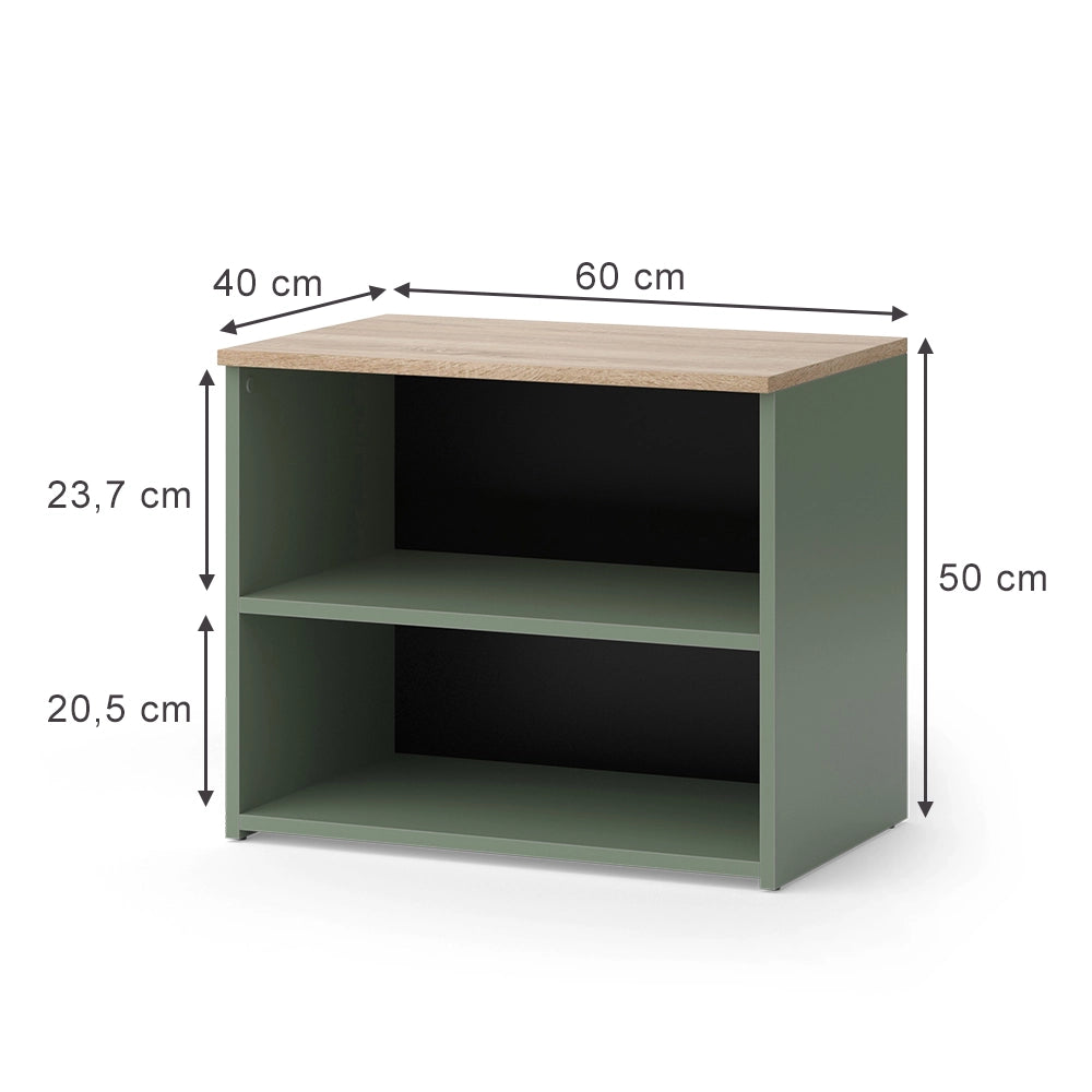 Vicco Mobile tv Verde 60 x 50 cm con 2 scomparti