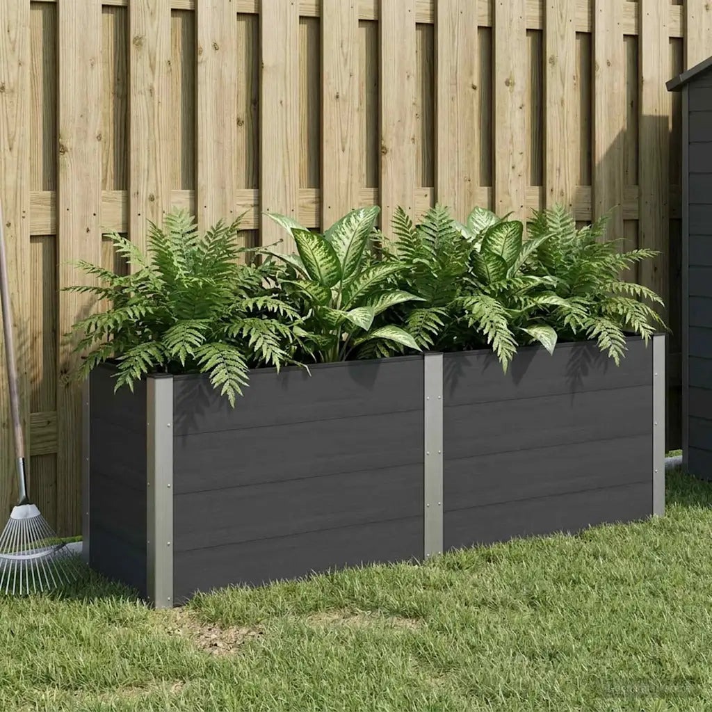 Letto rialzato da giardino Nero 200 x 50 x 91 cm 42038985