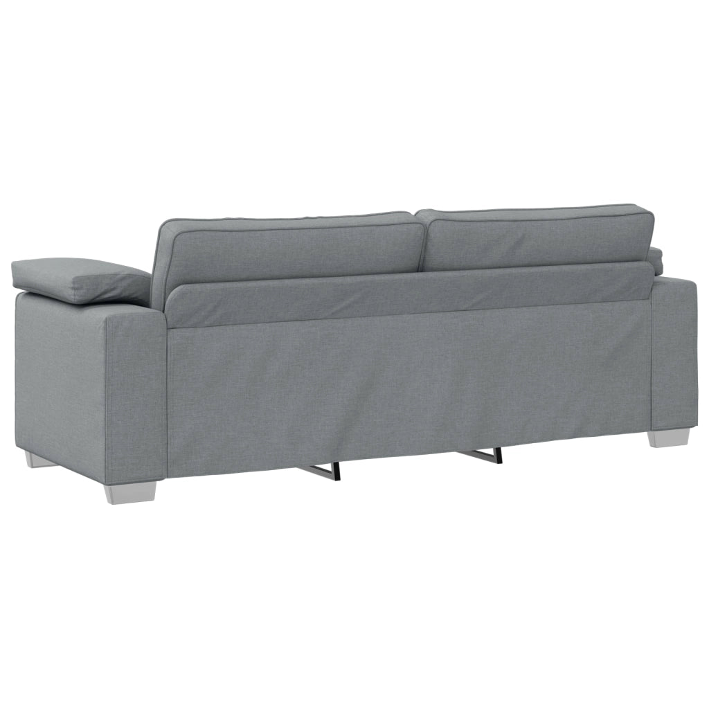 Set di divani a 2 pezzi con cuscini in tessuto grigio chiaro