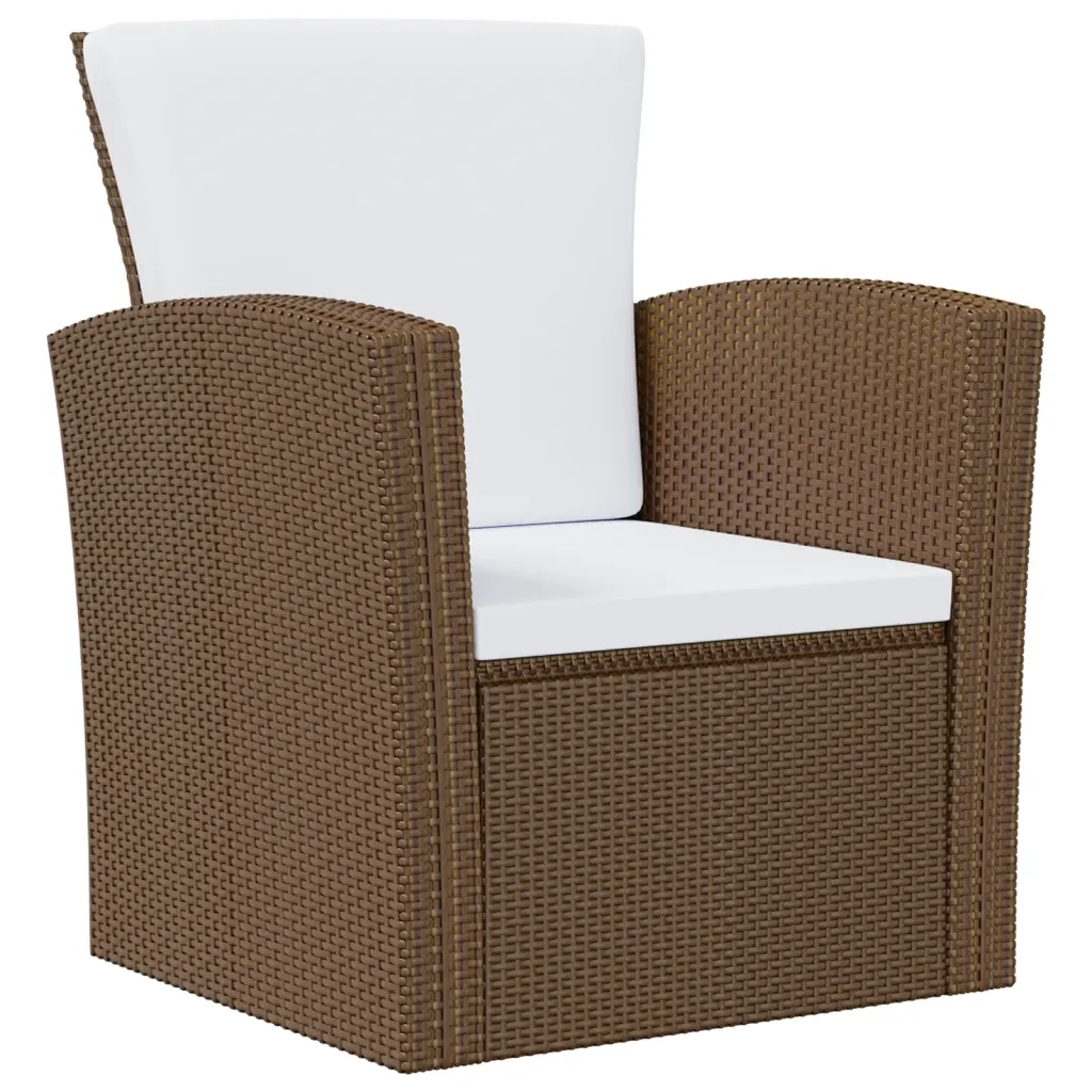 Set Divani da Giardino 8 pz con Cuscini in Polyrattan Marrone cod mxl 38617