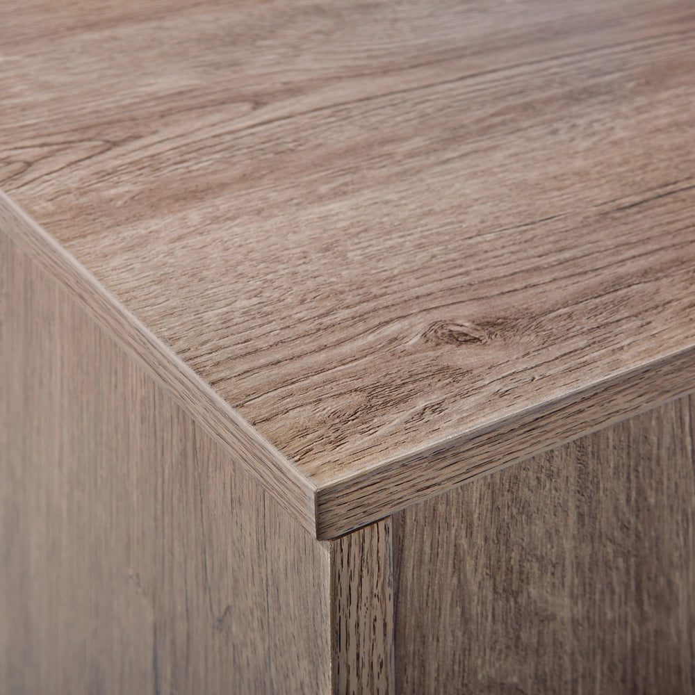 Cassettiera in legno chiaro a 4 ripiani con base in metallo Nero rustica