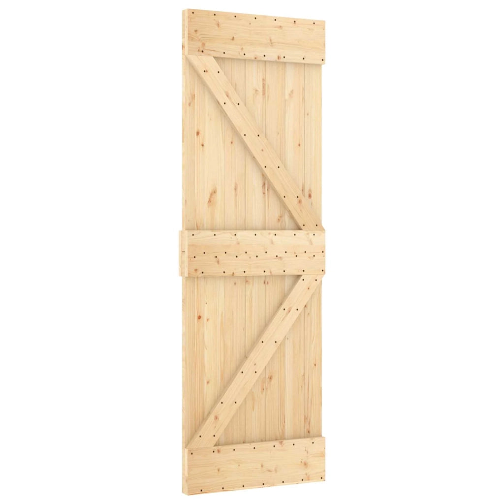 Porta scorrevole Naturale e Nero 70 x 210 cm 3445149