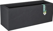 Vaso per piante per giardino 80 cm – Ciotola quadrata per fiori 40x80x40 cm – Plastica con finitura in pietra – Grigio antracite – Per interni ed esterni