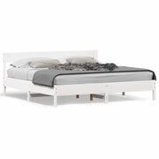 Letto matrimoniale | Letto per adulti | Giroletto senza Materasso Bianco 180x200 cm Legno Massello Pino