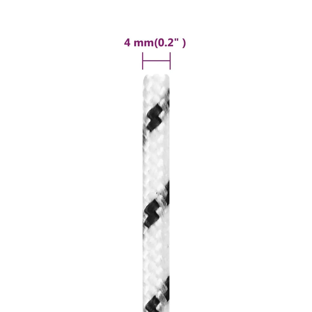 Corda Intrecciata per Barca Bianca 4 mm x 50 m Poliestere 152752