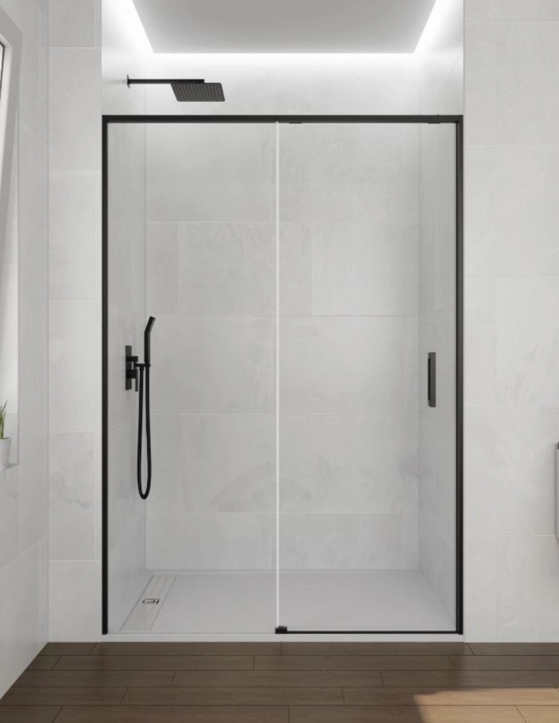 Porta doccia scorrevole 1+1 ABANTE (TWENTY) 155 cm Profilo Nero