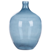 Vaso di fiori in vetro blu 39 cm decorativo fatto a mano rotondo a forma di bocciolo da tavolo decorazione della casa design moderno