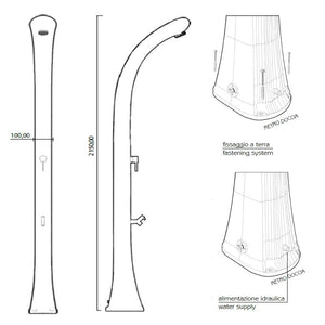 Doccia Solare In Polietilene Happy One Con Lavapiedi Colore Blu Cv-F120/5003