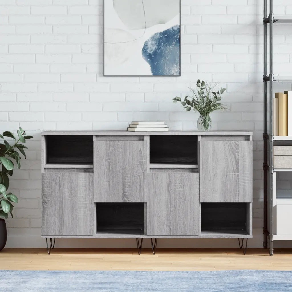 Credenze 2 pz Grigio Sonoma in Legno Multistrato 3190131