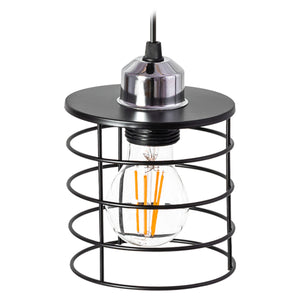 Lampada Da Soffitto Pensile Triplo Metallico Loft Nera 392204