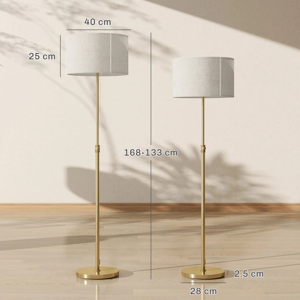 Lampada da Terra con Telecomando e Luminosit¨¤ Regolabile ¨C zephmum ¨C Oro, Tessuto, 3000K-6000K