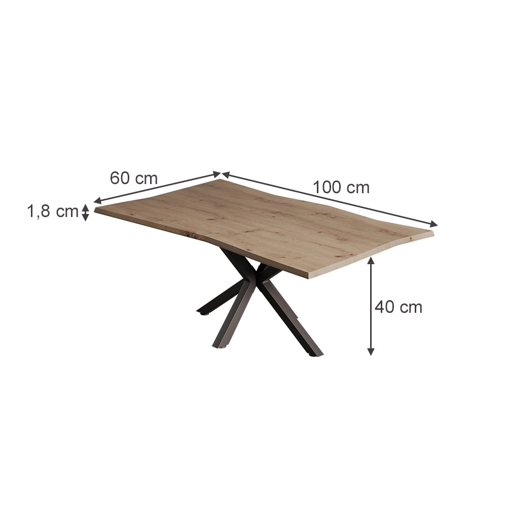 Vicco Tavolino da caffè Artigiano 100 x 60 cm
