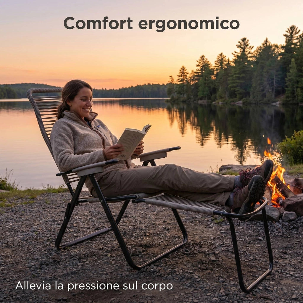 Marvin Sdraio Cordonata con Poggiapiedi Sedia a Sdraio da Giardino Filo in Pvc Pieghevole Metallo Poltrona Relax Tortora