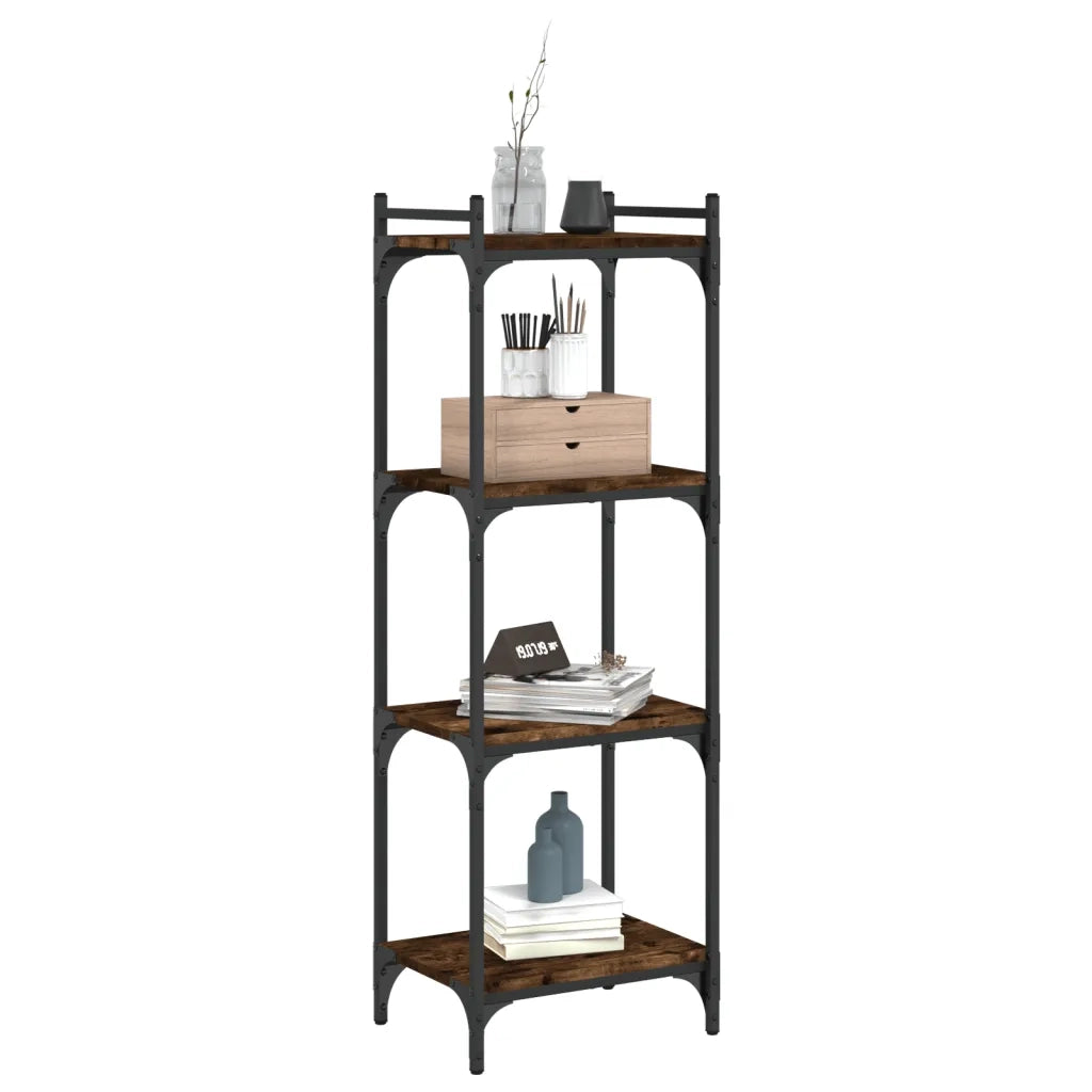 Libreria a 4 Ripiani Rovere Fumo 40x30x120 cm Legno Multistrato 837634