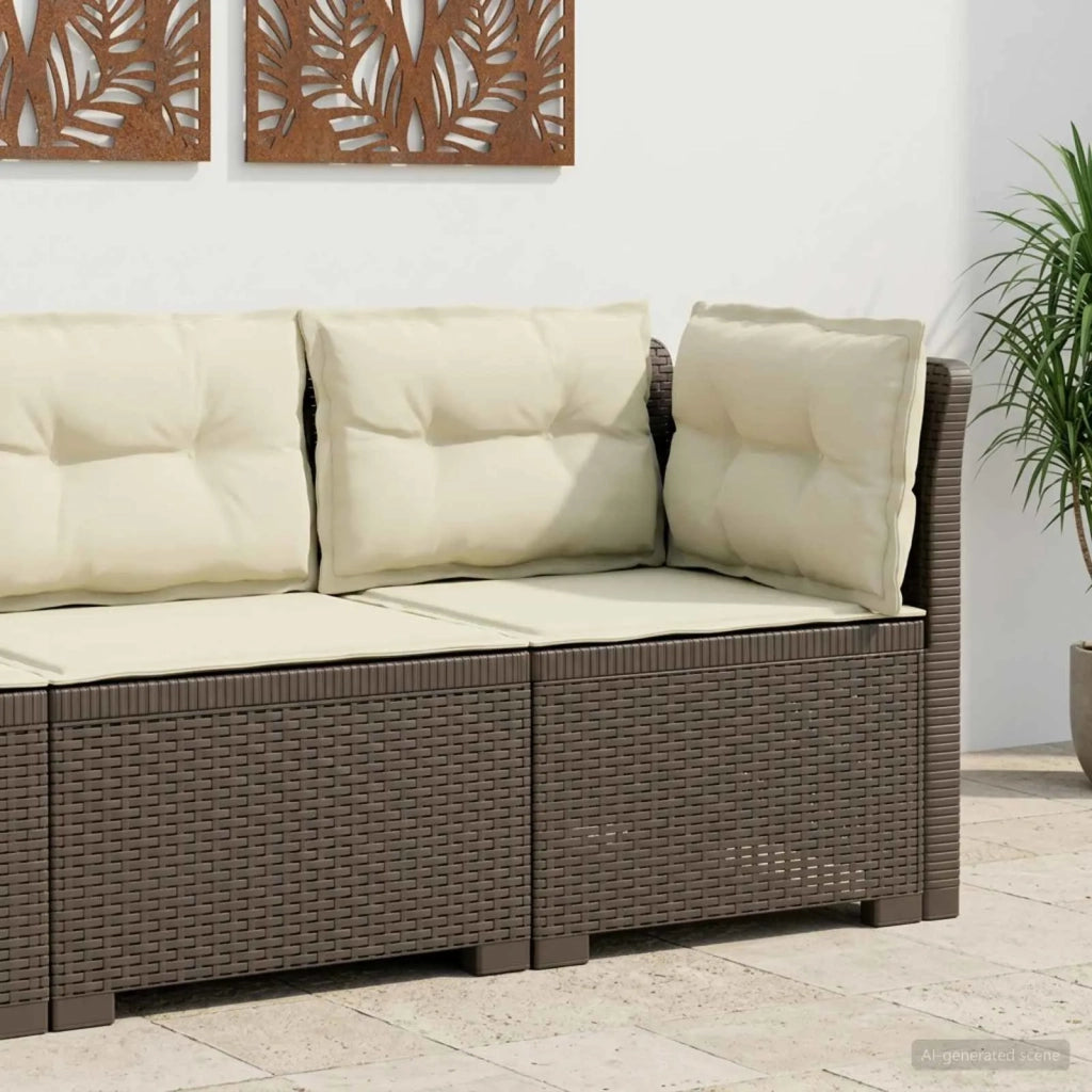 Divano da esterno-Divano da Giardino a 1 Posto con Cuscini Aspetto Rattan PP 184797