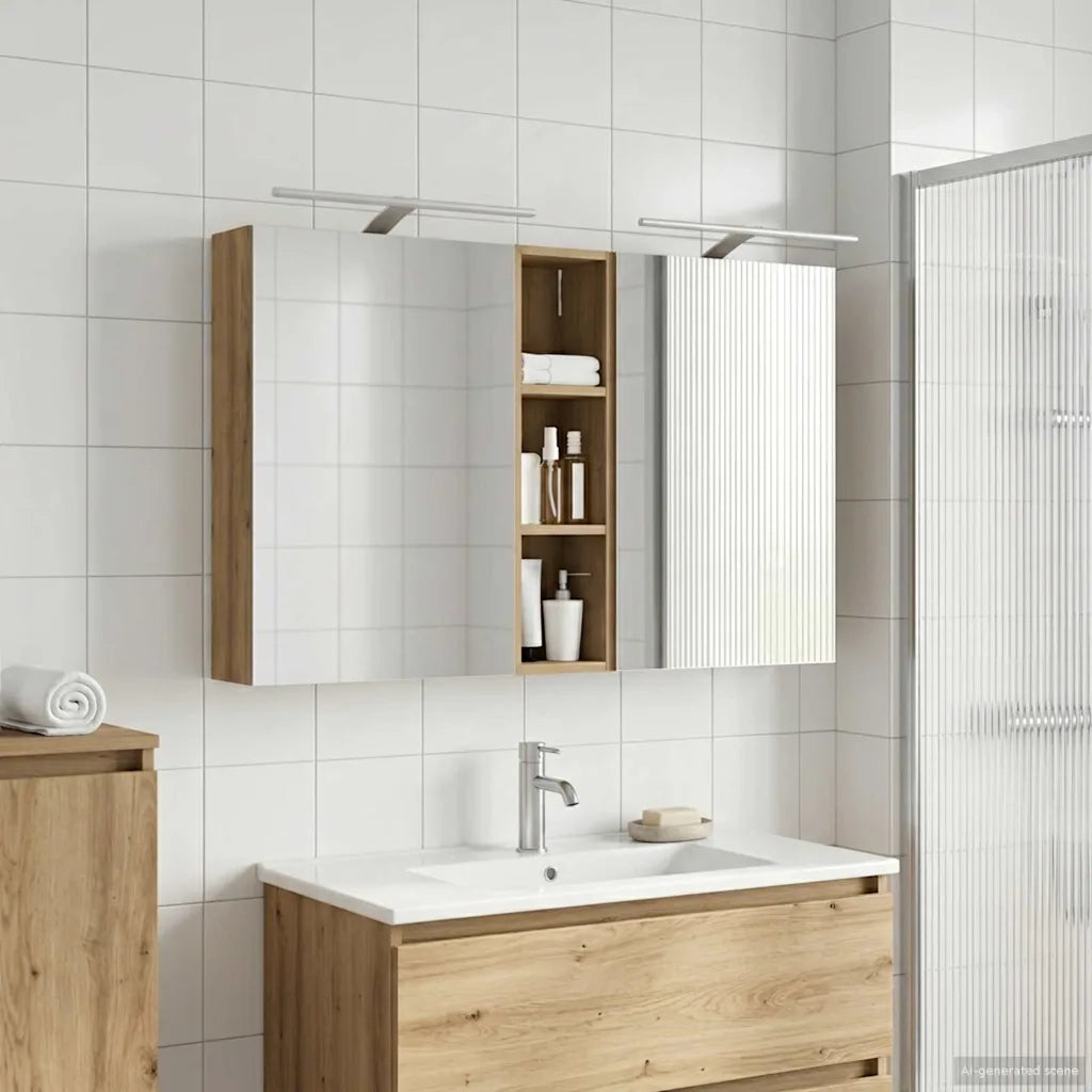 Set di Armadi da Bagno con lo scaffale 3 pcs 120 x 14,5 x 70 cm
