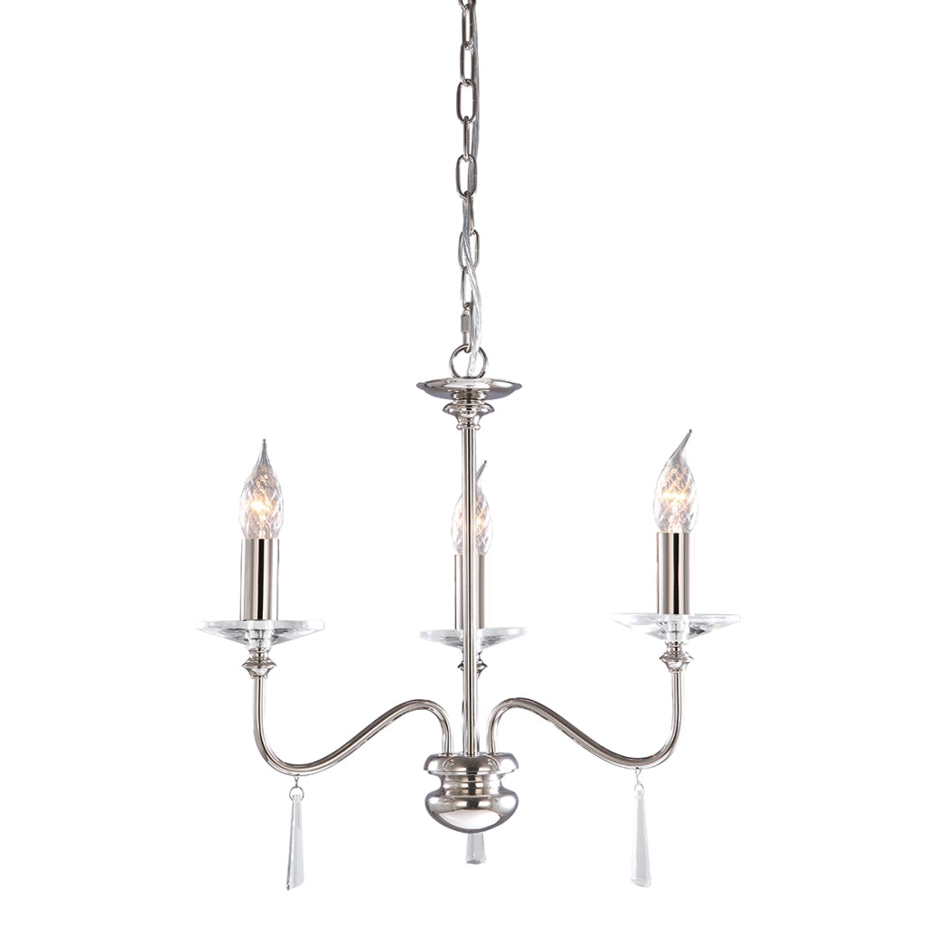 Lampadario Finsbury Park nichel lucido 3xE14 Elstead