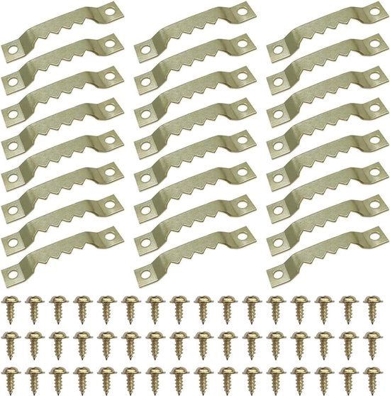 Hanger per l'appendere foto e decorazione da parete - 24 pezzi con 48 viti