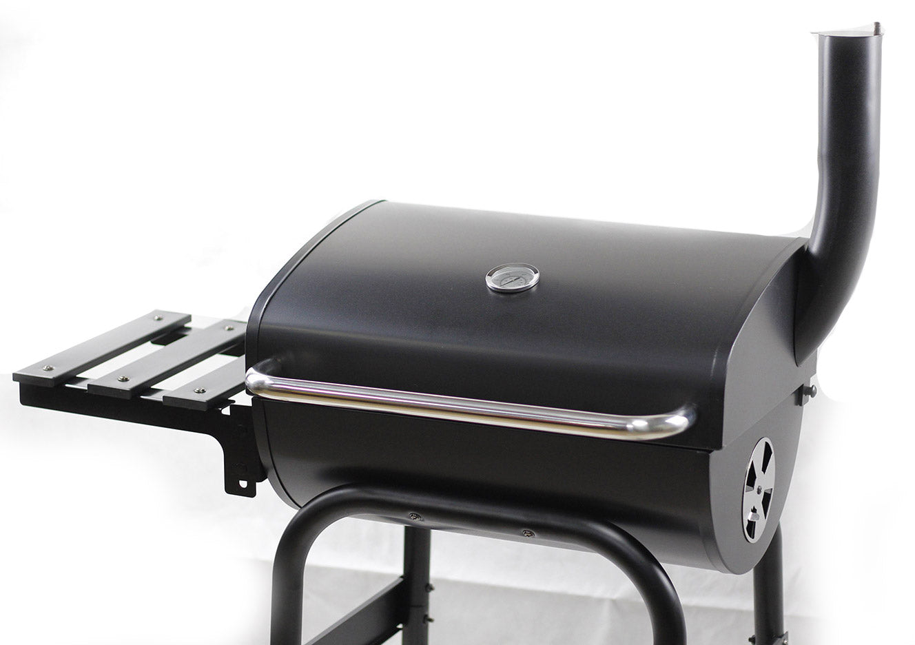 Barbecue a Carbone  con Affumicatore 84x48x116 cm in Acciaio con Ruote Saturnino