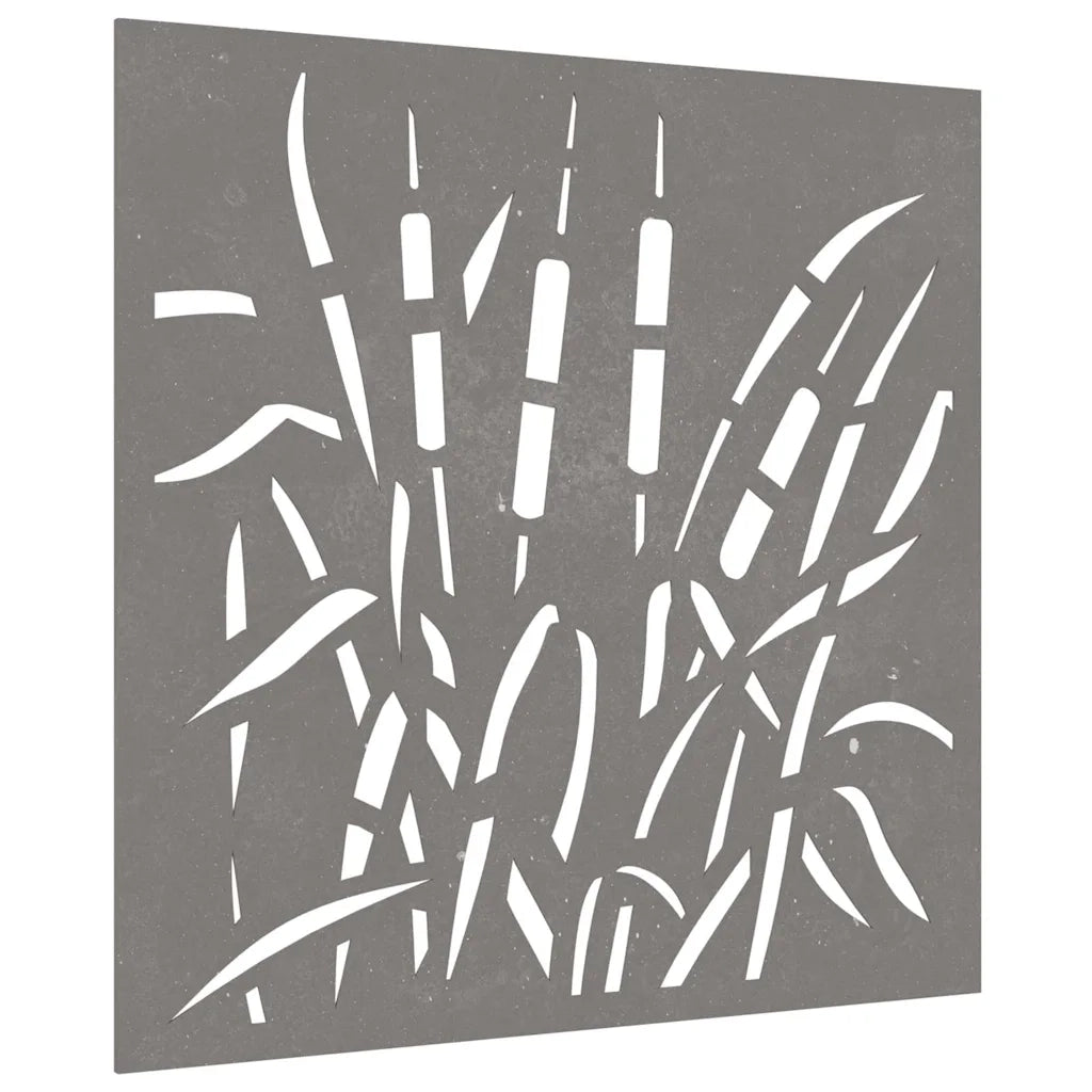 Decorazione Muro da Giardino 55x55 cm Erba in Acciaio Corten CFW2354074