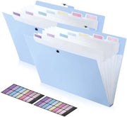 Documentario A4 con 8 cassette, cartellino per documenti 2 pezzi, chiusura in plastica rigida con progetto di etichetta, anello con design di pulsante prevenendo la dispersione, colore blu