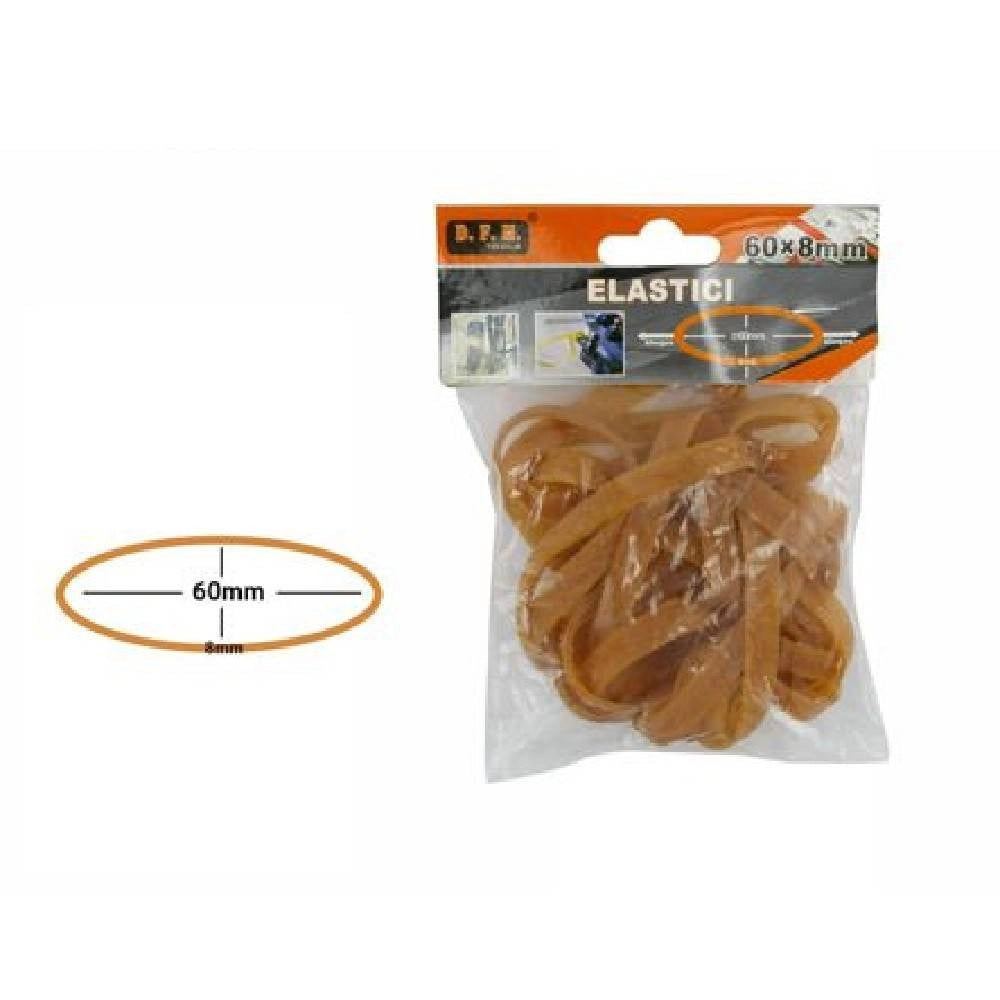 Trade Shop - 2 Confezioni Da 40g Elastici Elastico Molle Gomma Fettucce Misura 60x8 Mm 53693a -