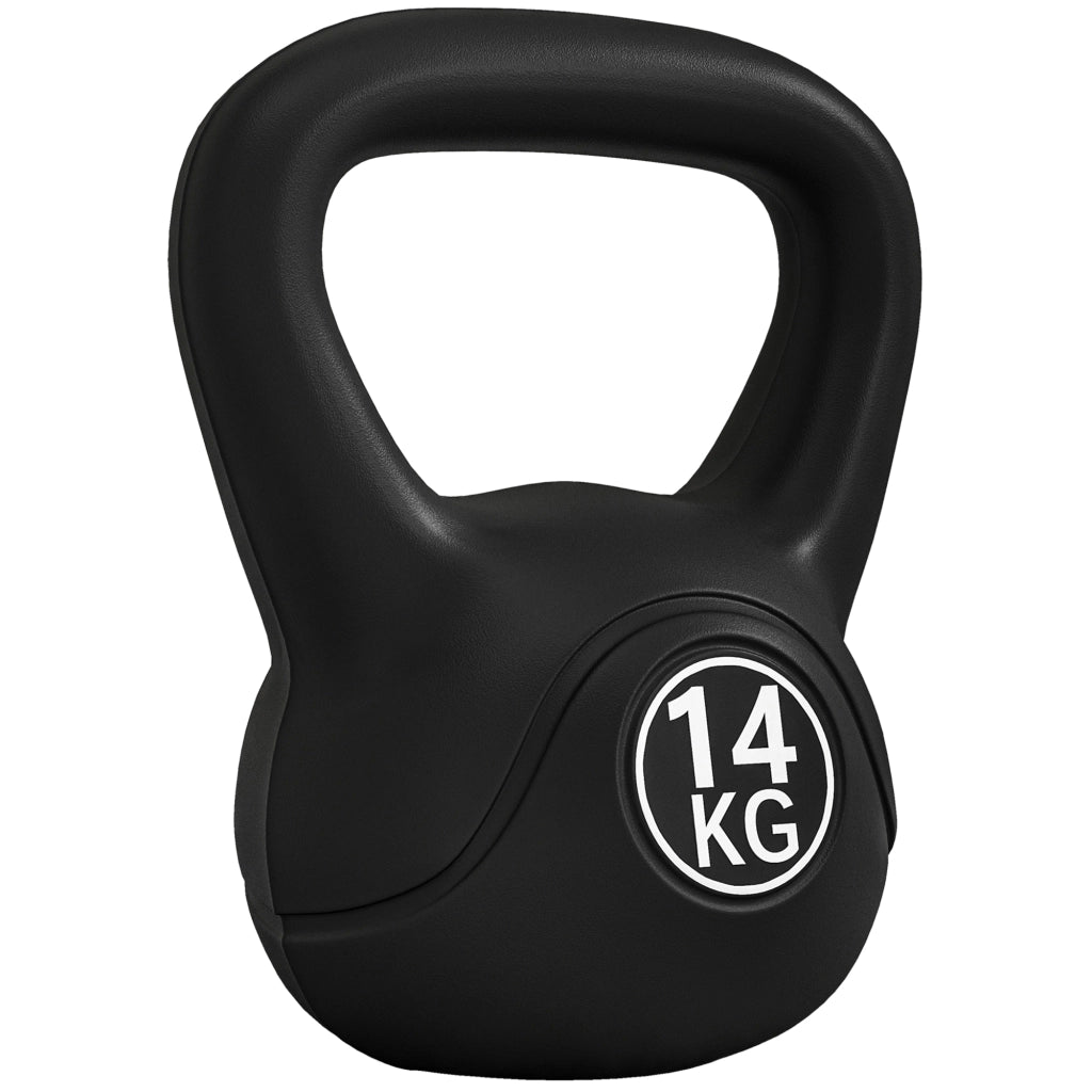 Kettlebell 14 kg ¨C Minimal ¨C 26x18x32 cm Nero