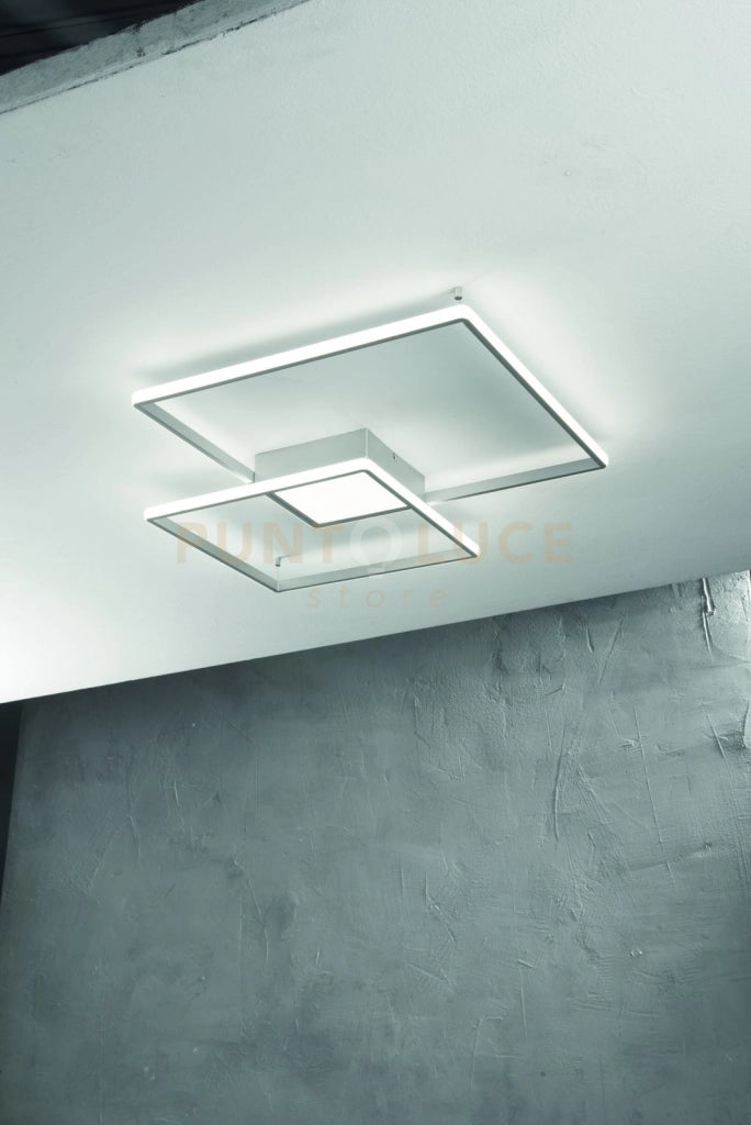 PLAFONIERA DOWEL SILVER LED 3000K 60W 3749LM 75CM DIMMERABILE