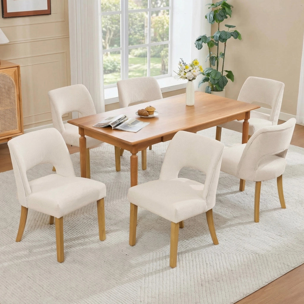 2 sedie da pranzo comode e traspiranti adatte per sala da pranzo soggiorno caffè ecc. stile moderno tessuto di lino gambe in legno massiccio beige