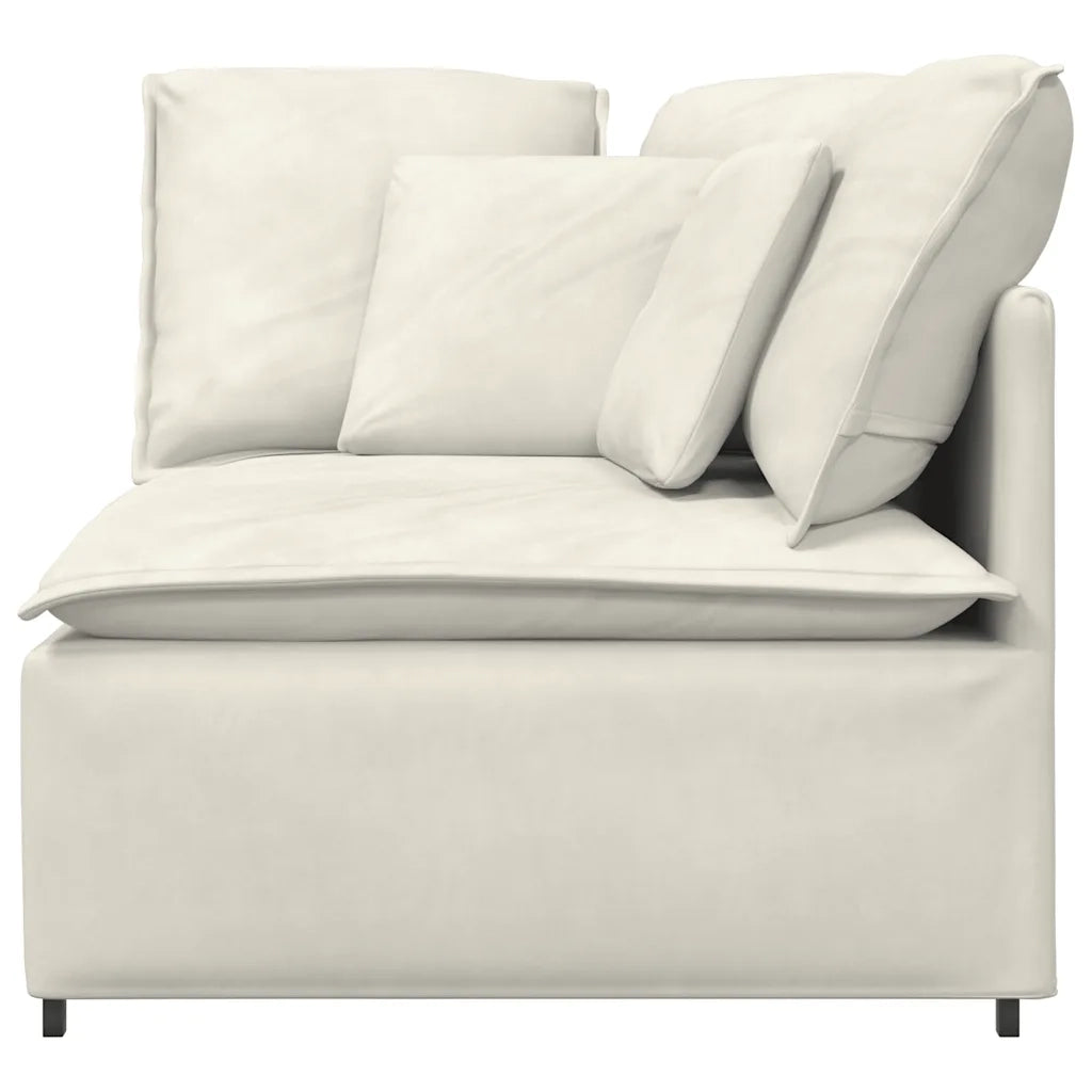 Modulo Angolare Divano Modulare con Cuscini Crema 100 cm CFW3443610